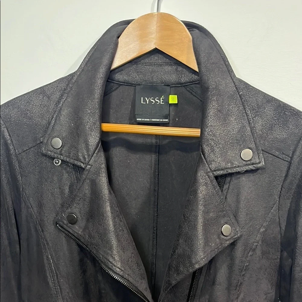 Lysse Black Vegan Suede Moto Jacket size medium